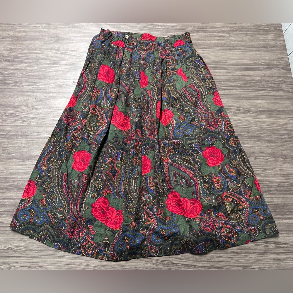 Vintage Worthington Essentials 2 PC Suit Paisely Print with Roses Size 6P - Picture 12 of 12